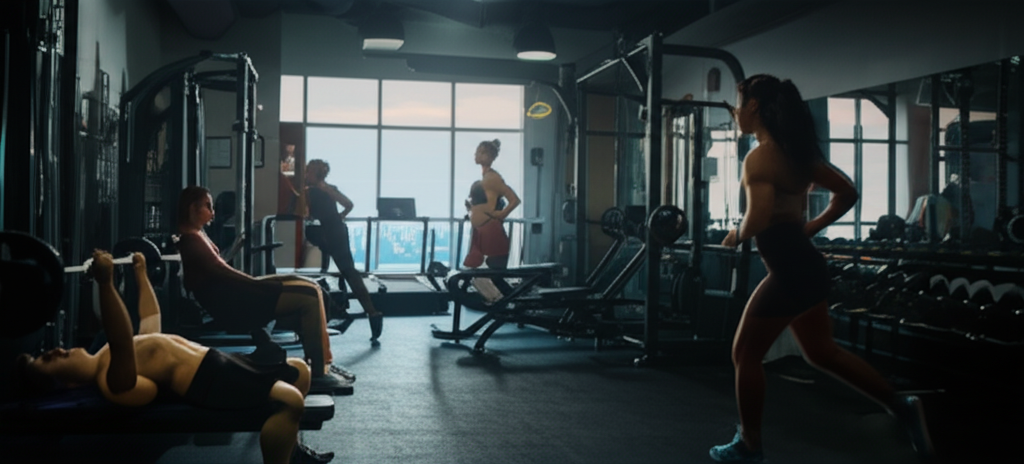 Fitness background showing people working out